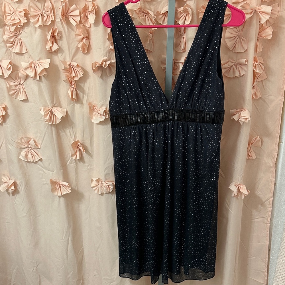 Eyeshadow Black Dress with Silver Accents